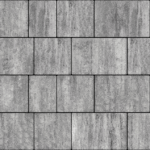 Widok z góry na kwadratowe i prostokątne płyty Semmelrock Asti Colori w kolorze Silva; szare, melanżowe wybarwienie i delikatna faktura betonu tworzą naprzemienny, modularny wzór.